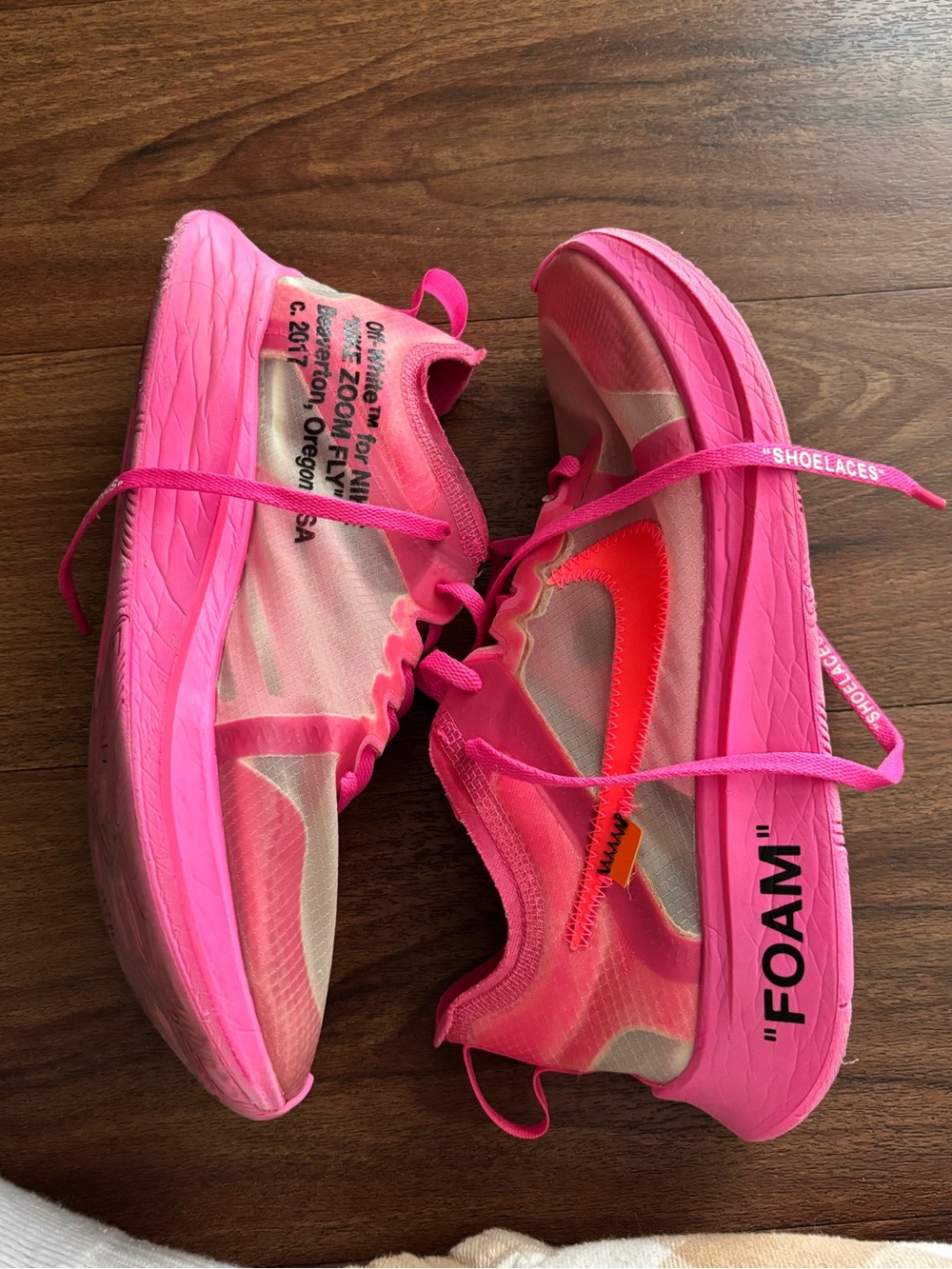 Off-White Women’s Neon Pink & Coral Sneakers